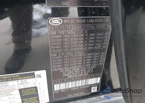 2020 Land Rover Discovery Se from USA, damaged, VIN SALRG2RV0L2427676